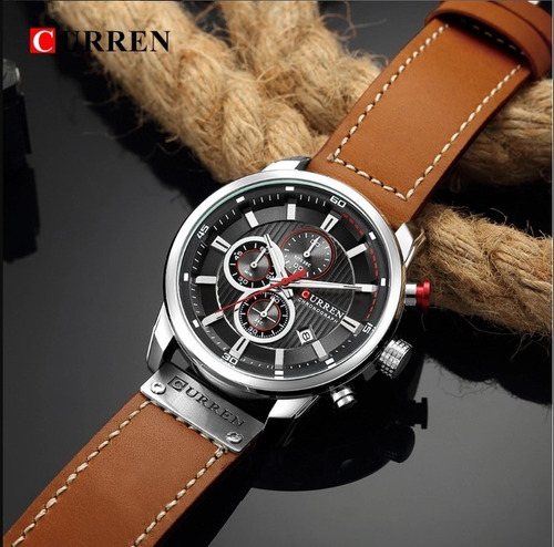 Curren M8291 Homens Relógio De Pulso Pulseira De Couro Relóg