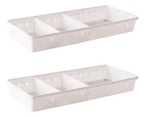 Comprar Set X 2 Organizador De Cajon Plastico Con Divisor Plasutil