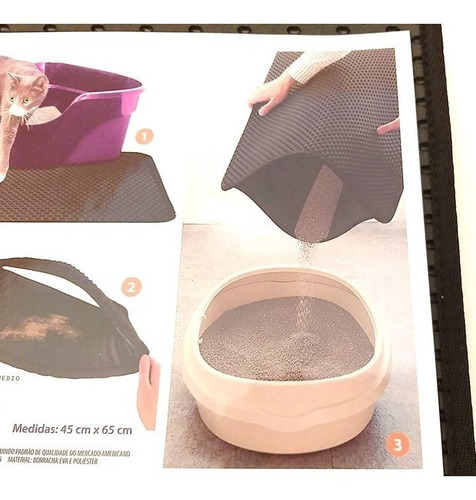 Imagem 4 de 8 de Tapete Dupla Camada P/ Saída Caixa De Areia Sanitária Gatos