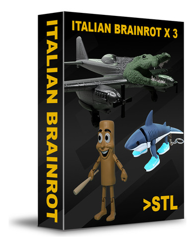 Pack Archivos Stl Italian Brainrot, Stl Tung Tung Saur