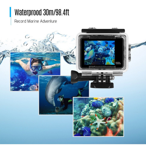 Imagen 5 de 10 de Cámara Deportiva 4k Wifi 8mp Hd Gran Angular 170°