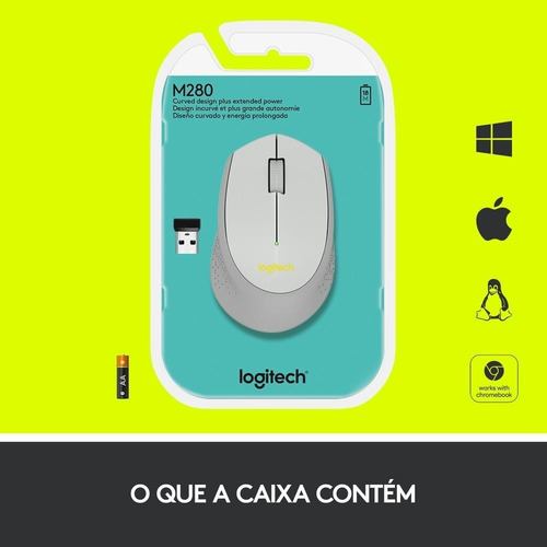 Mouse Sem Fio M280 Cinza Logitech