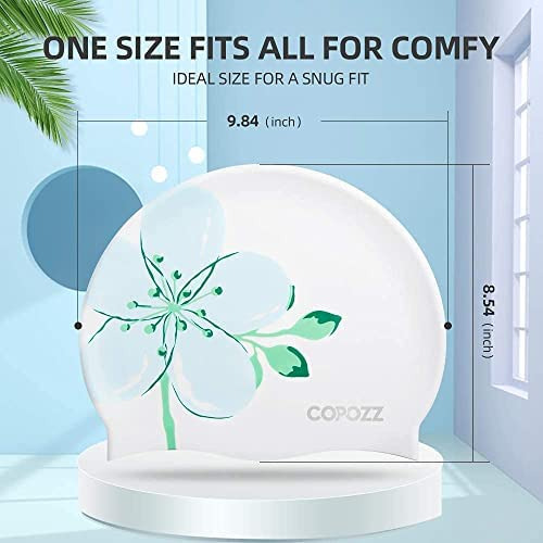 Boné De Natação De Silicone Copozz Para Mulheres, Protege O