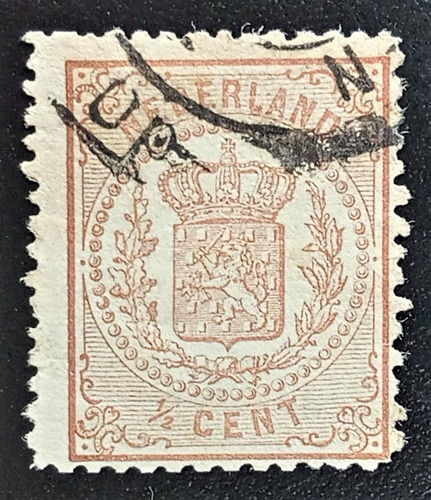 Países Bajos, Yv 13 Escudo Nacional 1-2c 1869 Usado L17462