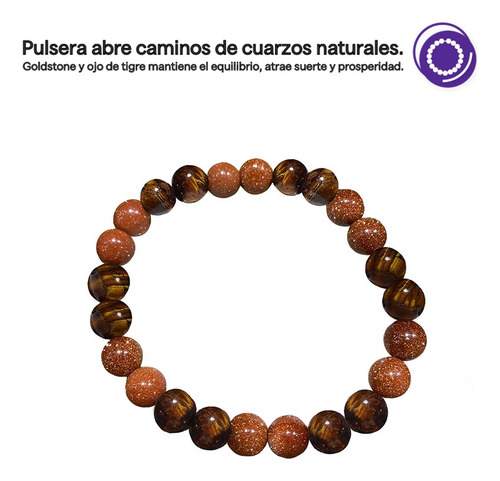Pulsera Goldstone Ojo De Tigre Aesthetic Riqueza Prosperidad