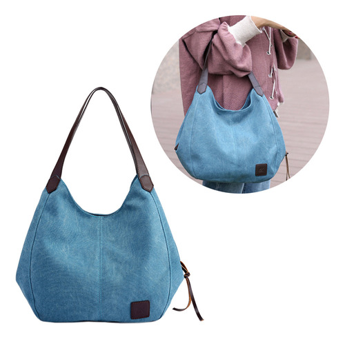 Bolsa De Trabajo Casual De Lona Hobo Para Mujer, Bolso Diari