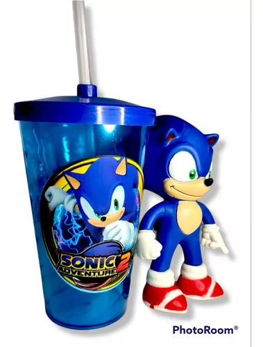 Kit Boneco Sonic 16cm Sega Coleção + Caneca Personalizada 350ml