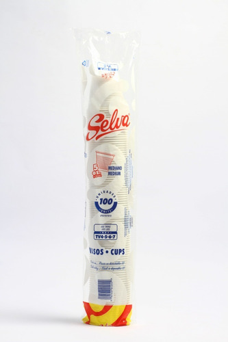 Imagen 2 de 6 de Vasos Plásticos Desechables Selva V5 (25x100)