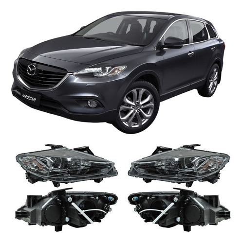 Par Juego Kit Faros Mazda Cx9 Modelo 2013 2014 2015 Tyc