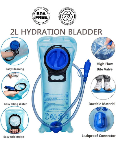 Mochila De Hidratación Aislada Con Vejiga De Agua De 2 Litro