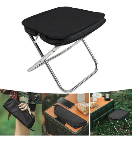 Taburete Plegable Para Acampar Taburete Portátil Azul