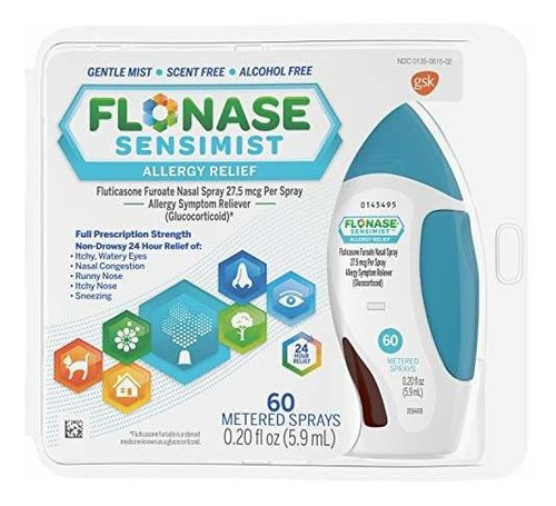 Imagen 3 de 9 de Flonase Sensimist Alergia Alivio En Aerosol Nasal, Cuenta 60