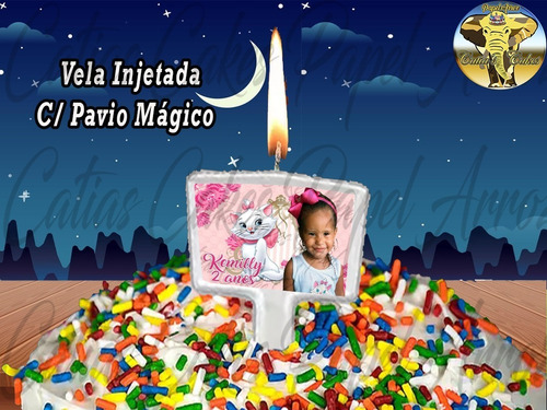 Imagem 2 de 10 de Vela Aniversário C/ Pavio Mágico Catia's Cakes Foto E Idade