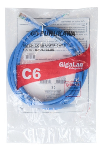 Cabo De Rede Patch Cord Cat6 Furukawa Gigalan 1,5 Metros