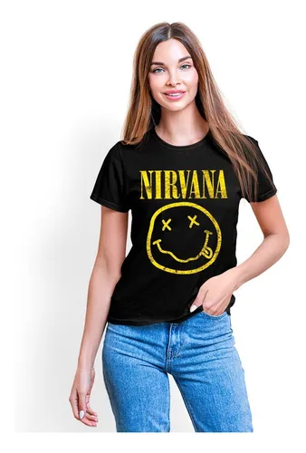 Camiseta Feminina Nirvana Rock Grunge Kurt Cobain Camisa