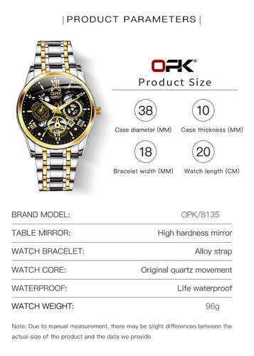 Reloj Cuarzo Elegante 1pz A Elegir Hombre Caballero Casual Caballero Opk-01 Opk-01