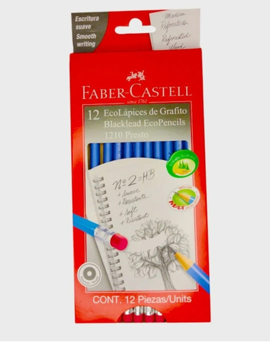 Lápiz Faber Castell Presto Hb Caja X12 Und X5 Cajas