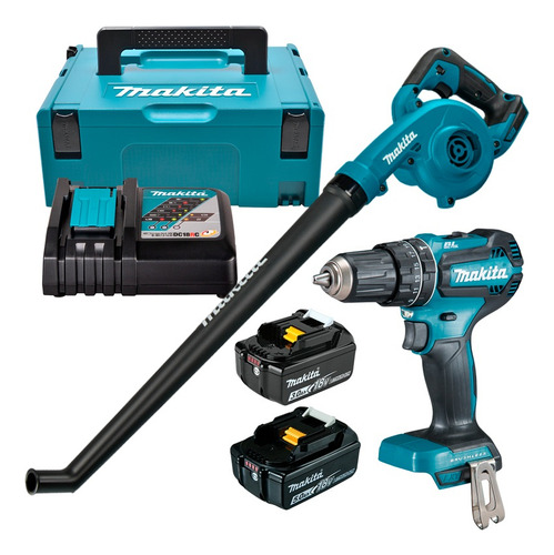 Kit Parafusadeira E Soprador 2 Baterias 18v Bivolt Makita