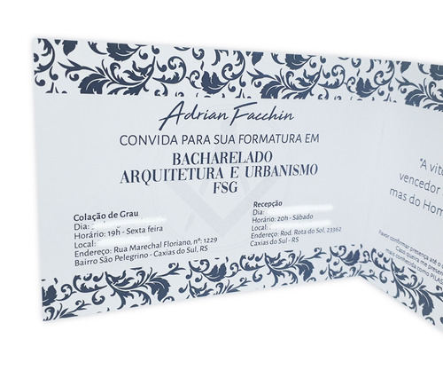 Imagem 4 de 5 de 20 Convites Formatura Arquitetura Qualquer Curso Lindo