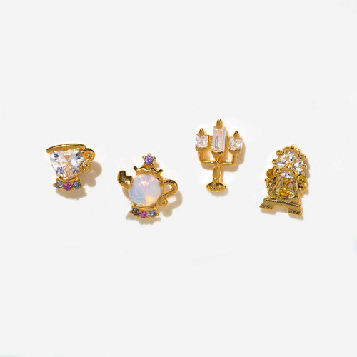 Set De 4 Aretes De: Chip, Sra Potts, Lumiere Y Ding Dong