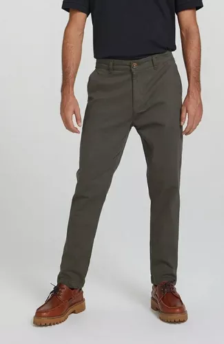 Calça Básica Masculina Chino Com Elastano - Verde - Hering