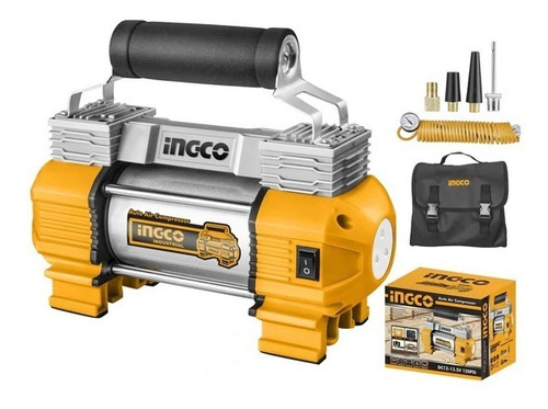 Imagen 1 de 3 de Compresor De Aire Mini A Batería Portátil 12v Ingco Aac2508