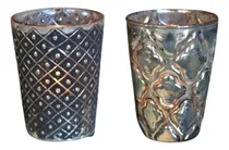 Comprar Set X 2 Porta Velas Fanales Vaso Vidrio Mercurizado