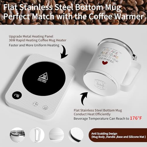 Calentador De Café Con Juego De Tazas, Taza Ember Para Escri