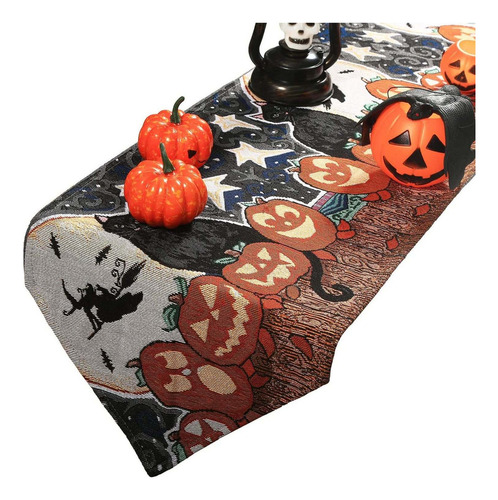 Ol Cks Mantel De Lino Con Borlas De Halloween Con Letras