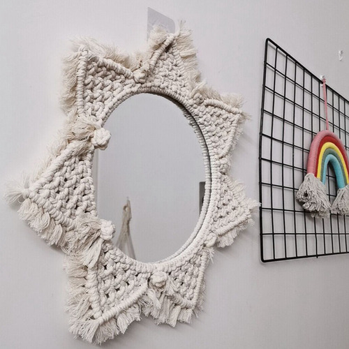 (j) Adornos Escultóricos Colgantes De Macramé Tejido Con Esp