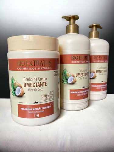 Kit 1 Shampoo 1 Condicionador 1 Banho De Creme 1l
