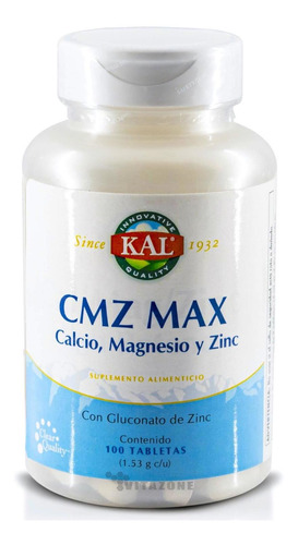 Calcio Magnesio Zinc Cmz Max 100 Tabletas Kal