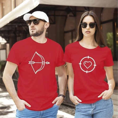 Camisetas Parejas  Personalizadas Amor Y Amistad En Algodón