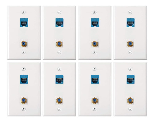 Placas De Pared Ethernet Cat 6 De 8 Paquetes, Placa De ...