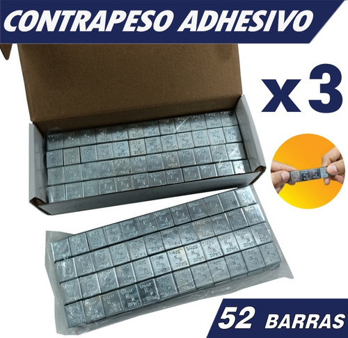 Imagen 1 de 5 de 3 Cajas Contrapeso Adhesivo P Balanceo Caja C 52 Pz 1/4 Oz 