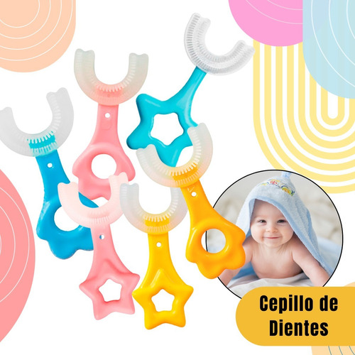 Cepillo De Dientes Niños Forma De U Boca Entera Silicon 1p