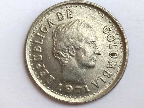 Moneda Colombiana 20 Centavos Año 1971