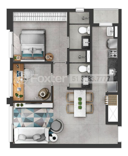 Imagem 2 de 28 de Apartamento, 2 Dormitórios, 57.76 M², Farroupilha - 192567