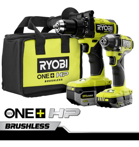 Taladro Atorn. Ryobi 18v Brushless Bateria Kit Menz Import 