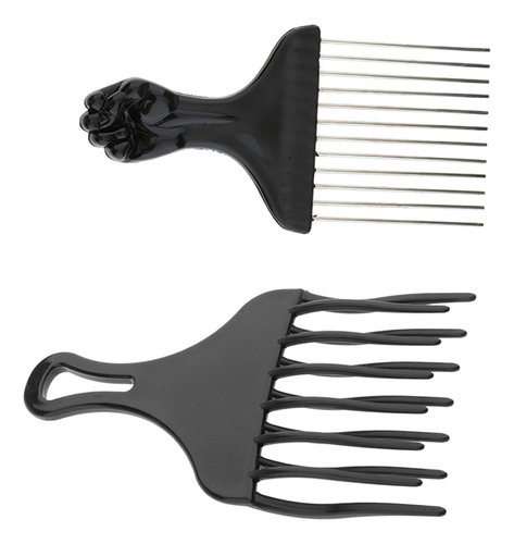 X 2pcs Peine Afro Ancho Dientes Para Cabello Cortar Cepillo