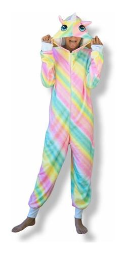 Pijama Kigurumi Unicornio Degrade Multicolor Niñas Y Damas