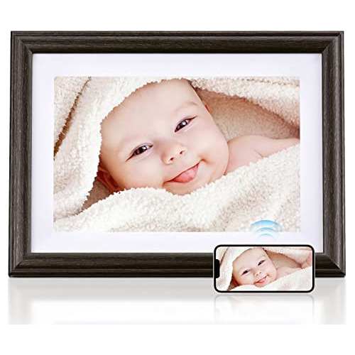 Wifi Digital Picture Frame, Pastigio 10.1  Hd Wooden Digital