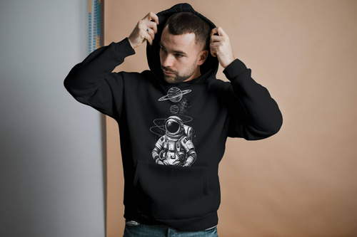 Sudadera Con Gorro Estampada Astronauta Planetas - Space