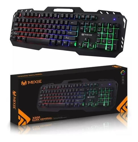 Teclado Mecanico Usb Gaming Metalico Multimedia Luces Rgb