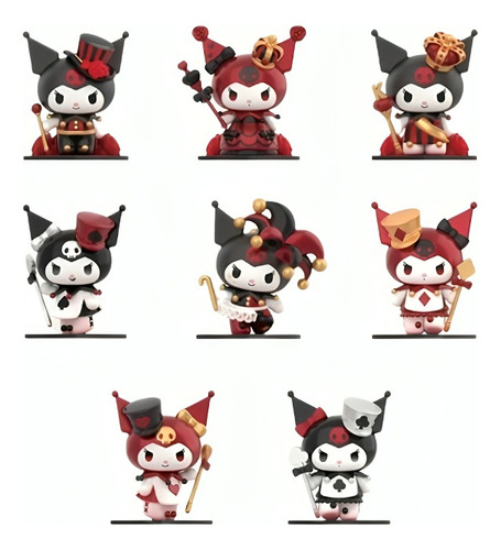 Set 8 Figuras Sanrio Kuromi Poker Kingdom Arlequin 