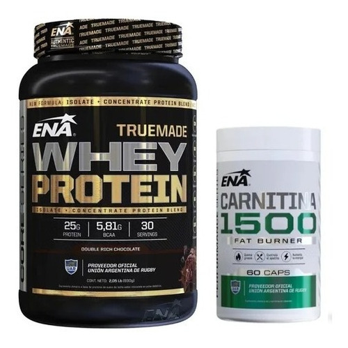 Combo Quemador Truemade Ena Whey Protein Con Carnitina