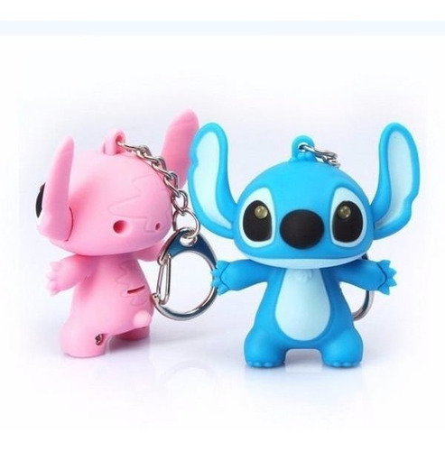 Chaveiro Stitch Figure com luz LED e som azul