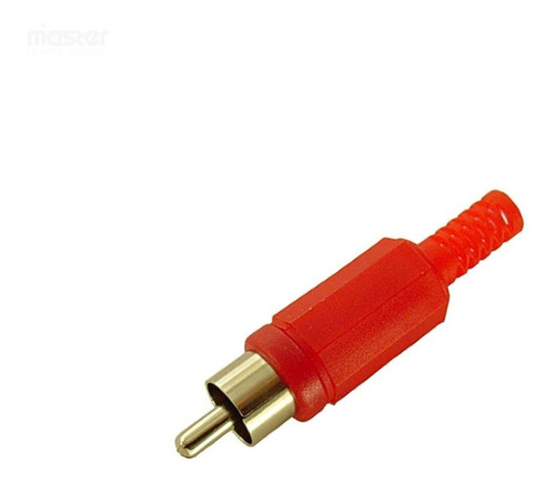 Plug Ficha Conector Rca Plástico Rojo X 10 U