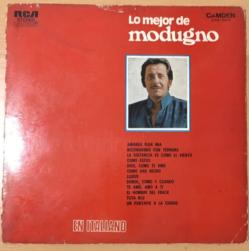 Modugno Lo Mejor De Modugno  Lp Vinilo