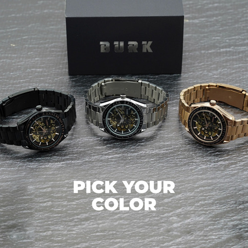 Imagen 8 de 10 de Reloj Hombre Burk 9194 Original Eeuu Automatico Elegante